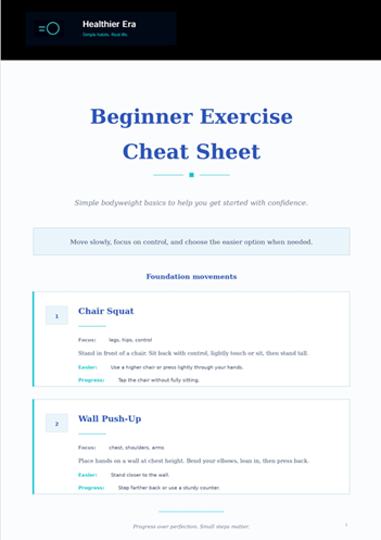 Exercise Cheat Sheet preview page